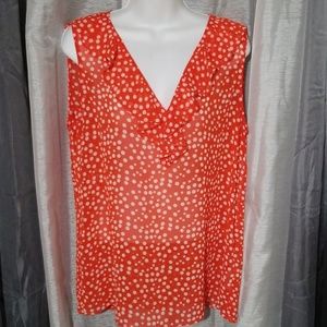 Short sleeve orange and white top